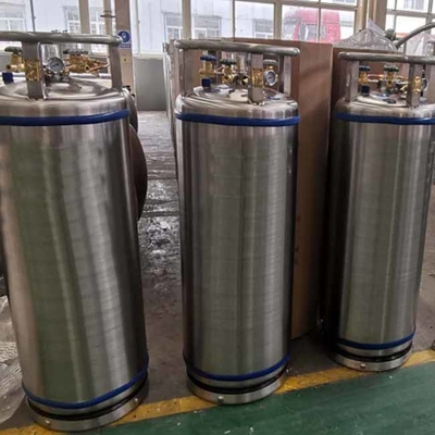 ถัง Cryogenic Dewar ทรงกระบอกอลูมิเนียมฉนวนสุญญากาศไนโตรเจนถัง