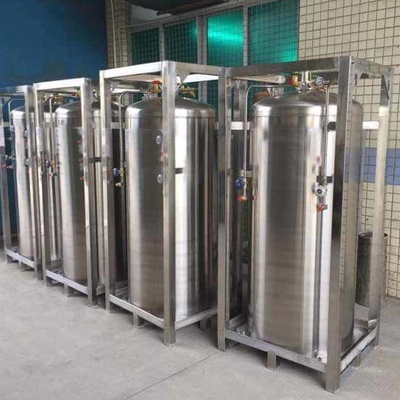 ถัง Cryogenic Dewar ทรงกระบอกอลูมิเนียมฉนวนสุญญากาศไนโตรเจนถัง
