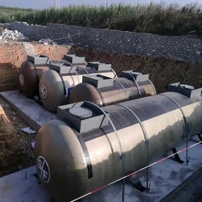 100cbm ถังเก็บน้ำมันเชื้อเพลิง 70m3 SF ไฟเบอร์กลาส FRP Plastic