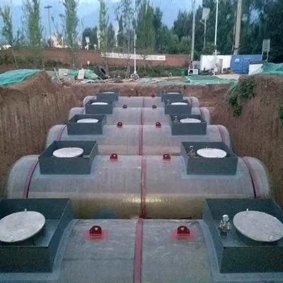 ถังน้ำมันสองผนังเหล็กไฟเบอร์กลาส 20m3 30m3 Underground