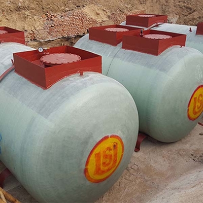 100m3 ถังเก็บน้ำมันเชื้อเพลิงแบบ Double Wall FRP 50 ลูกบาศก์เมตร